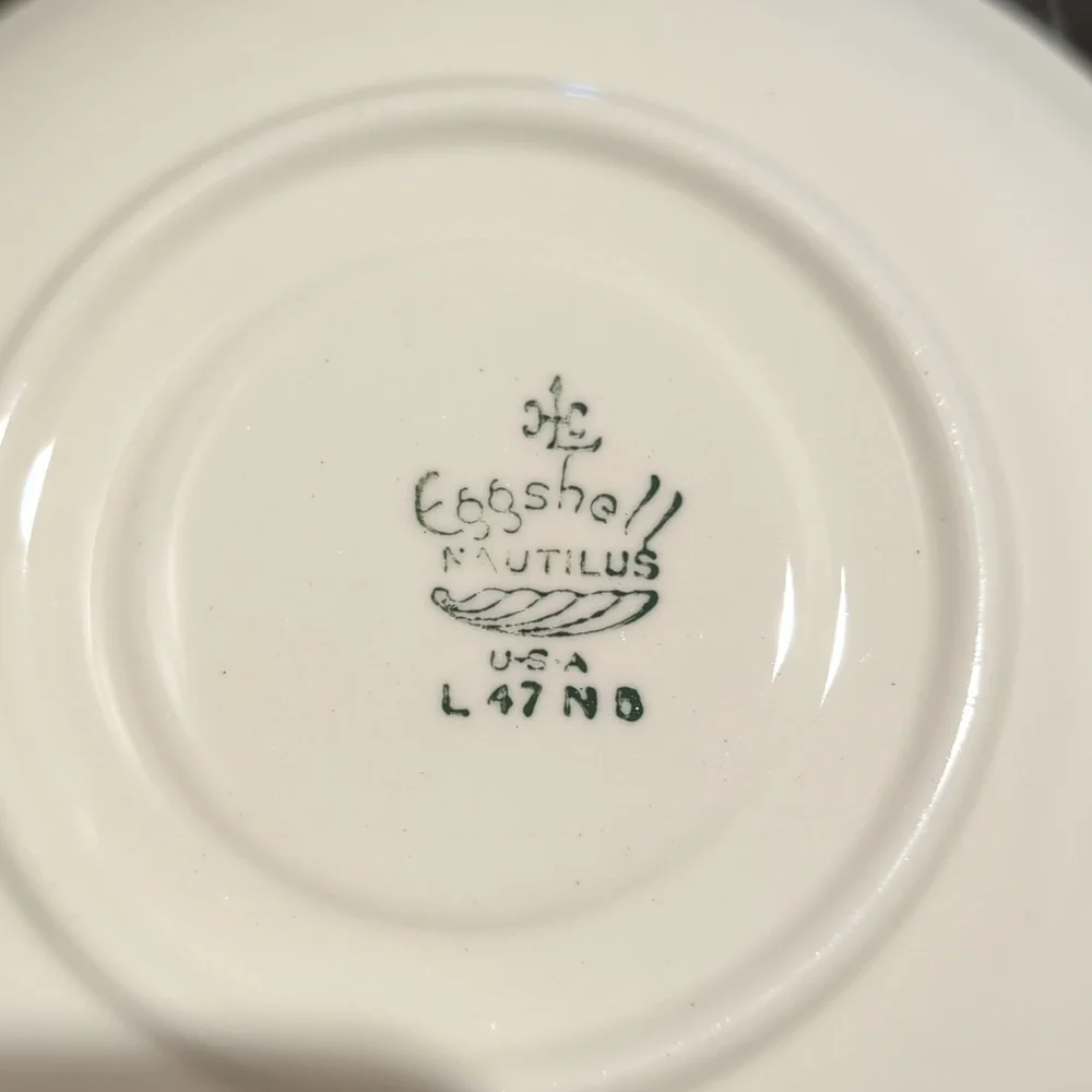 Four (4) Homer Laughlin Nautilus Ferndale Cup And Saucer Sets
